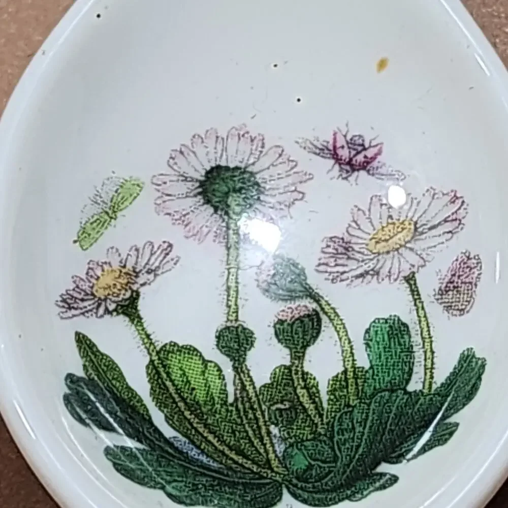 Portmeirion Botanic Garden Measuring Spoons Set of 3 Missing 1/4tsp Porcelain